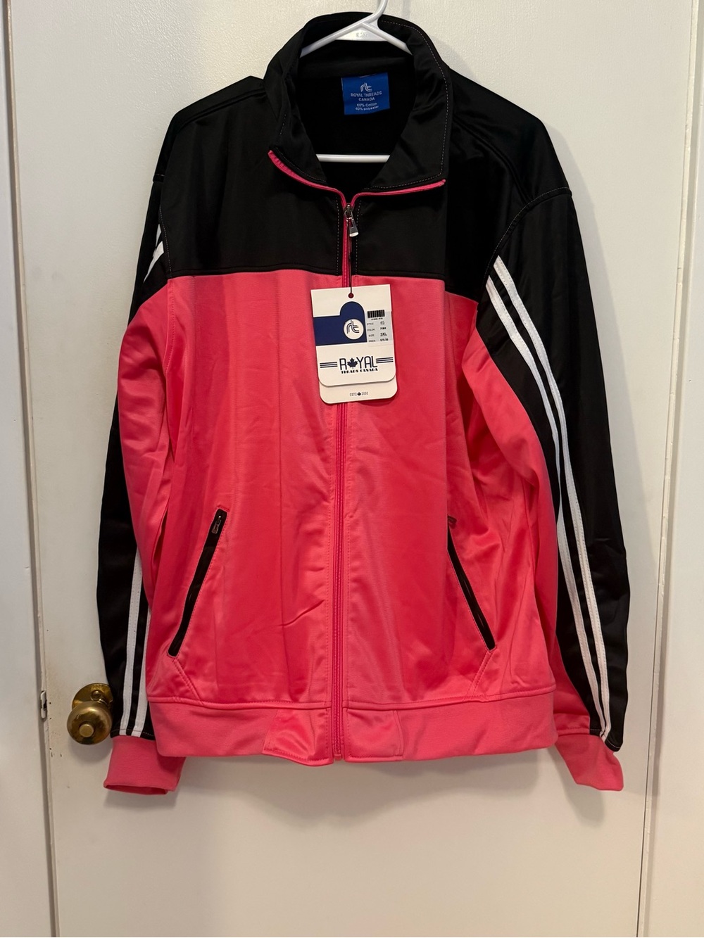 2-Pc Set Royal Activewear Pink & Black Track Jacket & Pants Heavyweight NWT 3X
